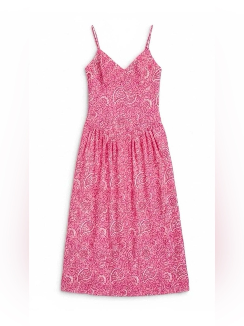 Roller Rabbit x Target Pink Paisley Spaghetti-Strap Midi Dress Small